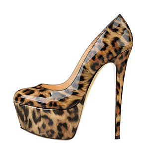 NEW 16cm High Heel Pumps Shoes Women's Fashion Leopard Shoes