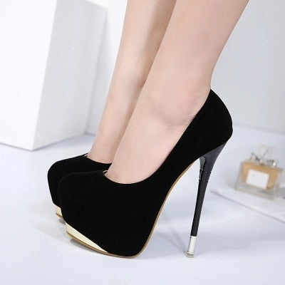 2019 sexy super high heel black high heel 15 cm